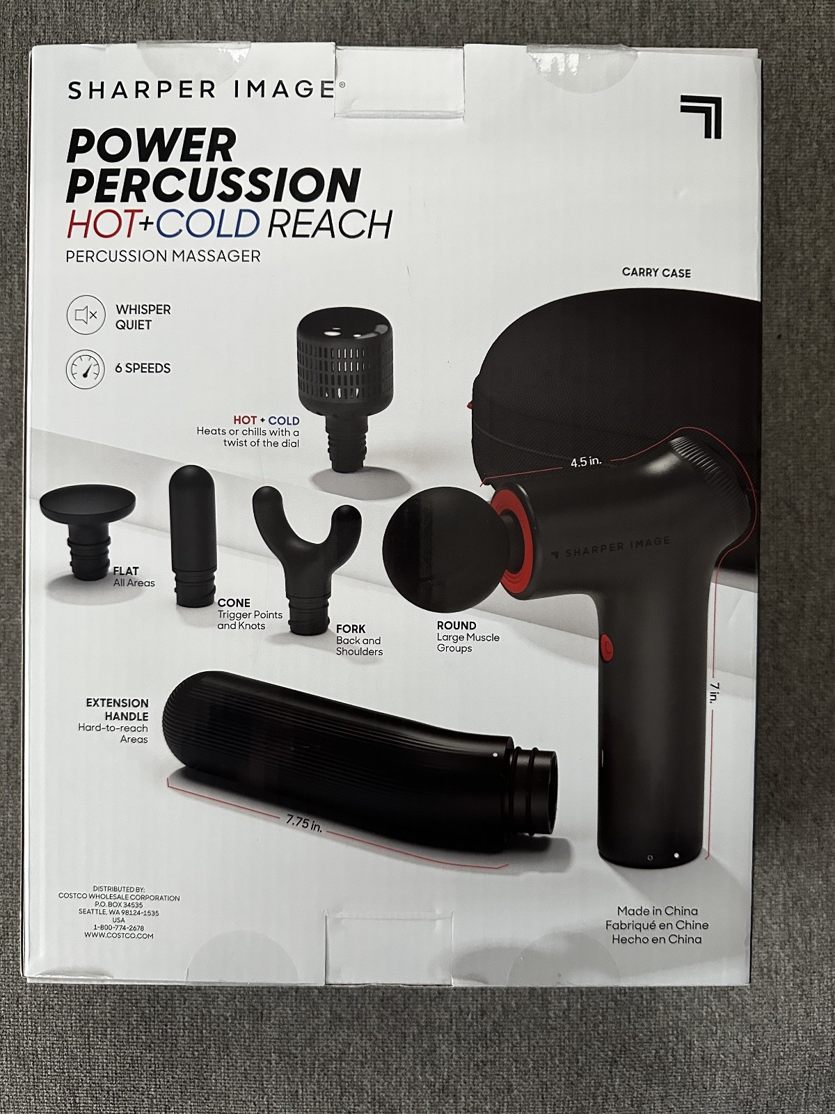 New Sharper Image Hot + Cold Reach Power Percussion massager