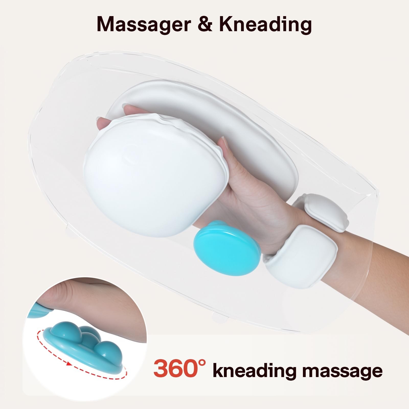 ALLJOY Hand Massager, Cordless Electric Hand Massager with Heat and Kneading …