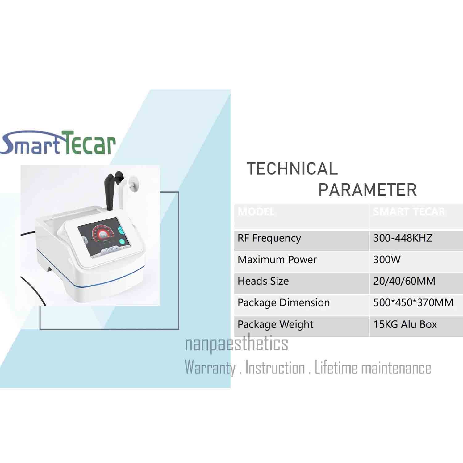 Smart Tecar Therapy Machine CET RET Pain Relief Sports Injury Facial Skin Care