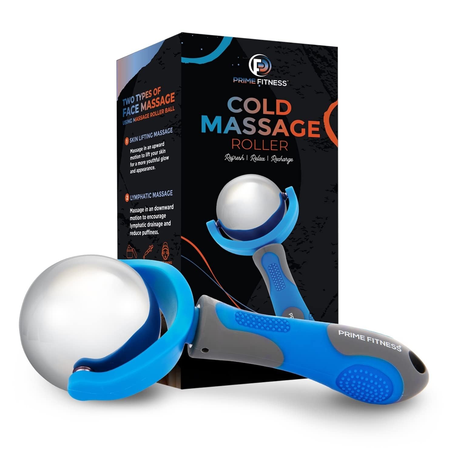 Cold Massage Roller Ball | Ice Therapy Tool | Pain Relief Cryo Stick with Handle