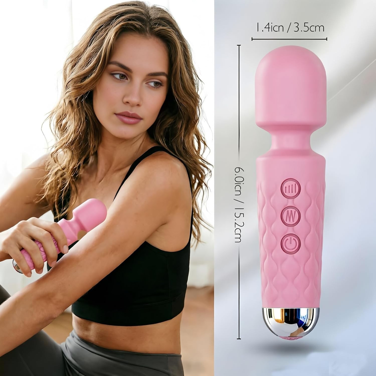 KV03 Personal Massager Wand Speeds Modes 1 Pack Pink Portable Waterproof