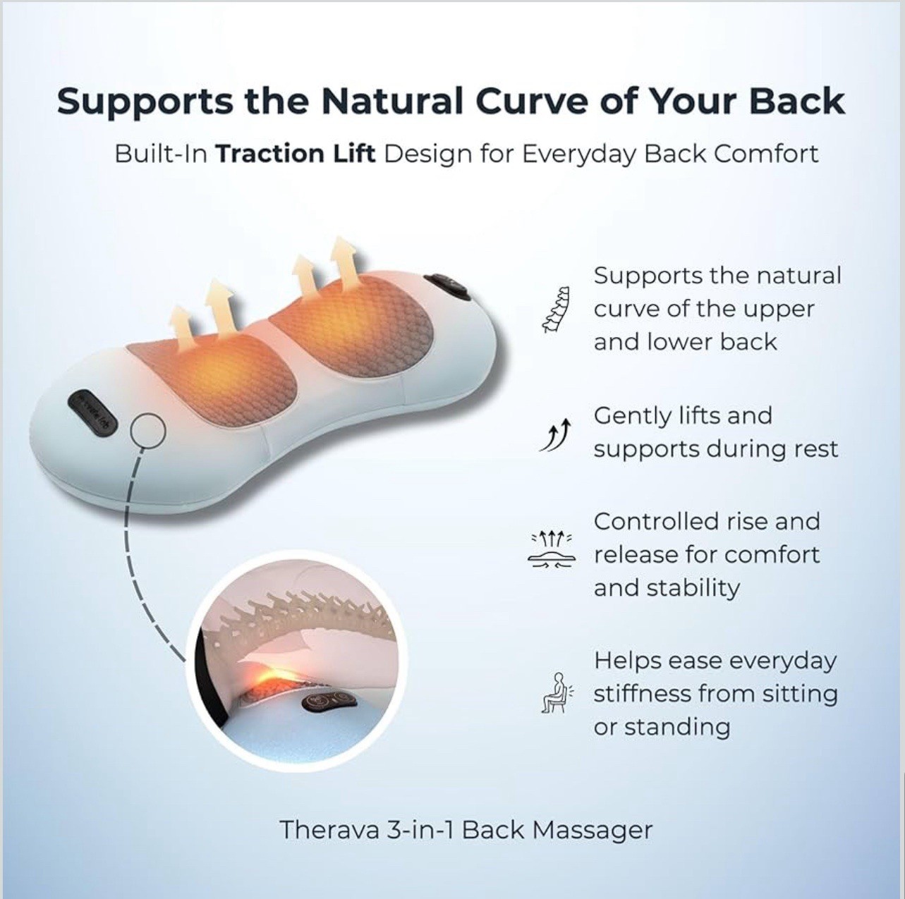 Original Therava 3-In-1 Back Massager Spine Triple Fusion Electric Back Massager