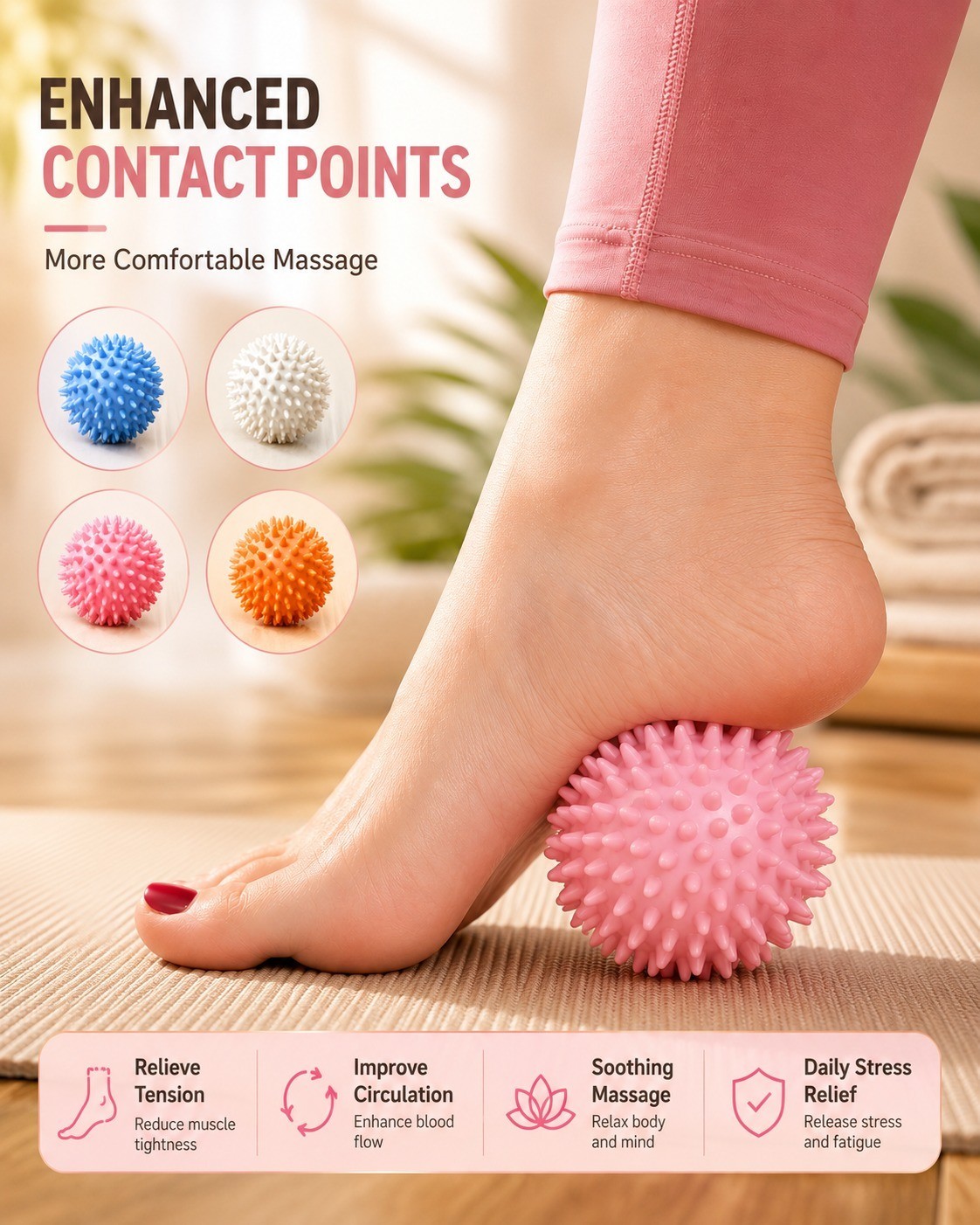 Spiky Massage Ball Trigger Point Foot Massager Body Deep Tissue Stress Relief