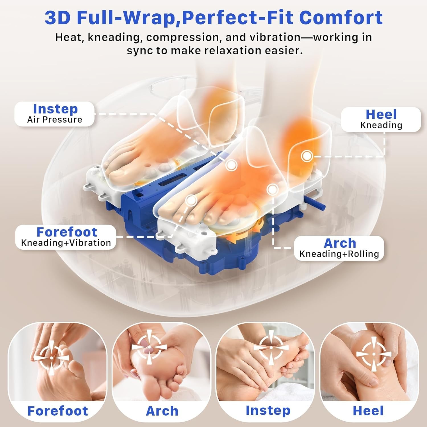 Musugy Shiatsu Foot Massager Machine with heat, compression, Kneading & Rolling