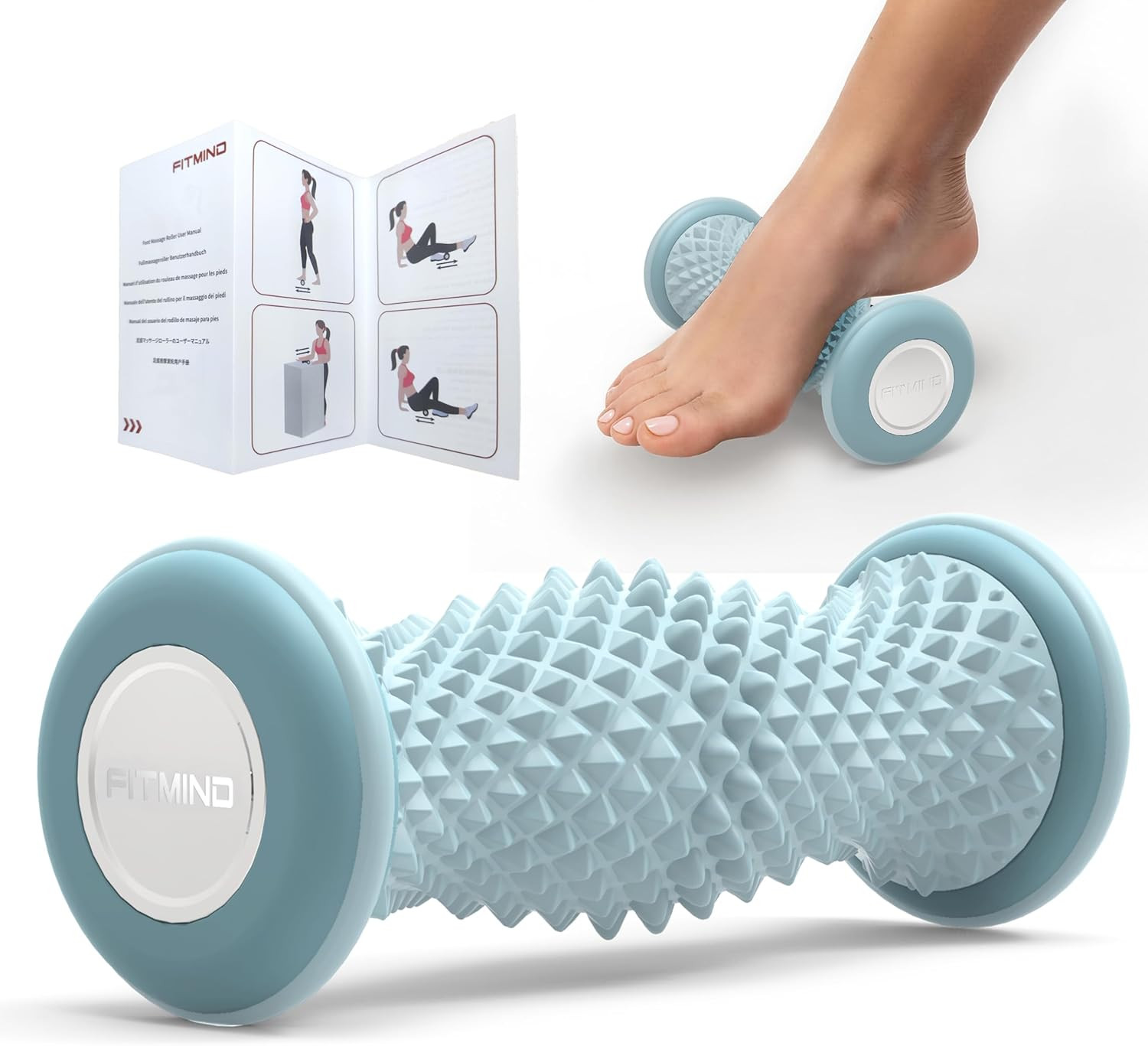 Foot Roller Massager for Plantar Fasciitis Relief, Portable Silent Deep Tissue M
