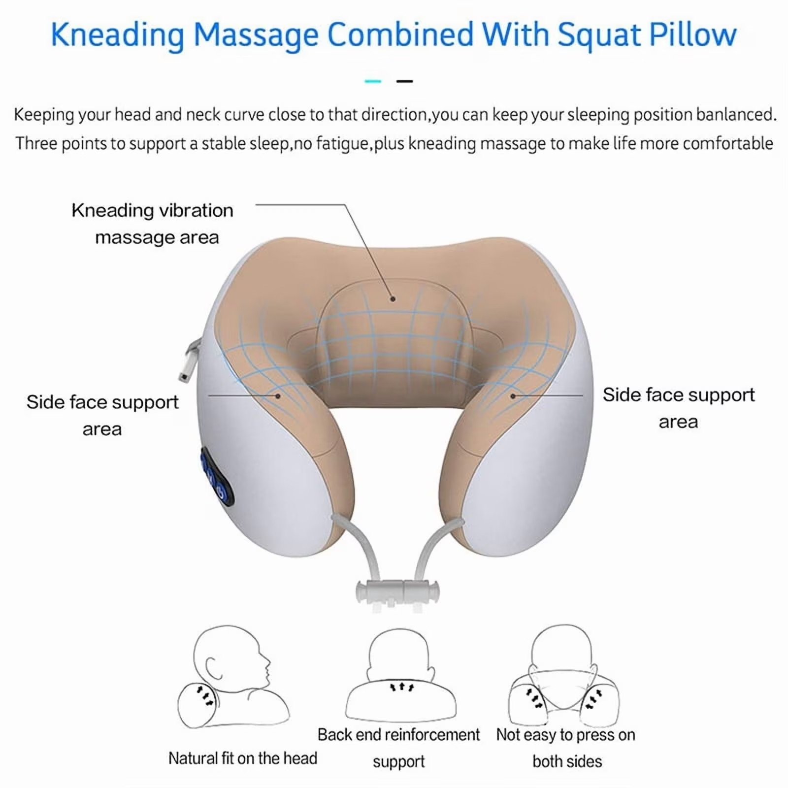 U-Shaped Electric Heated Neck Massaging Pillow