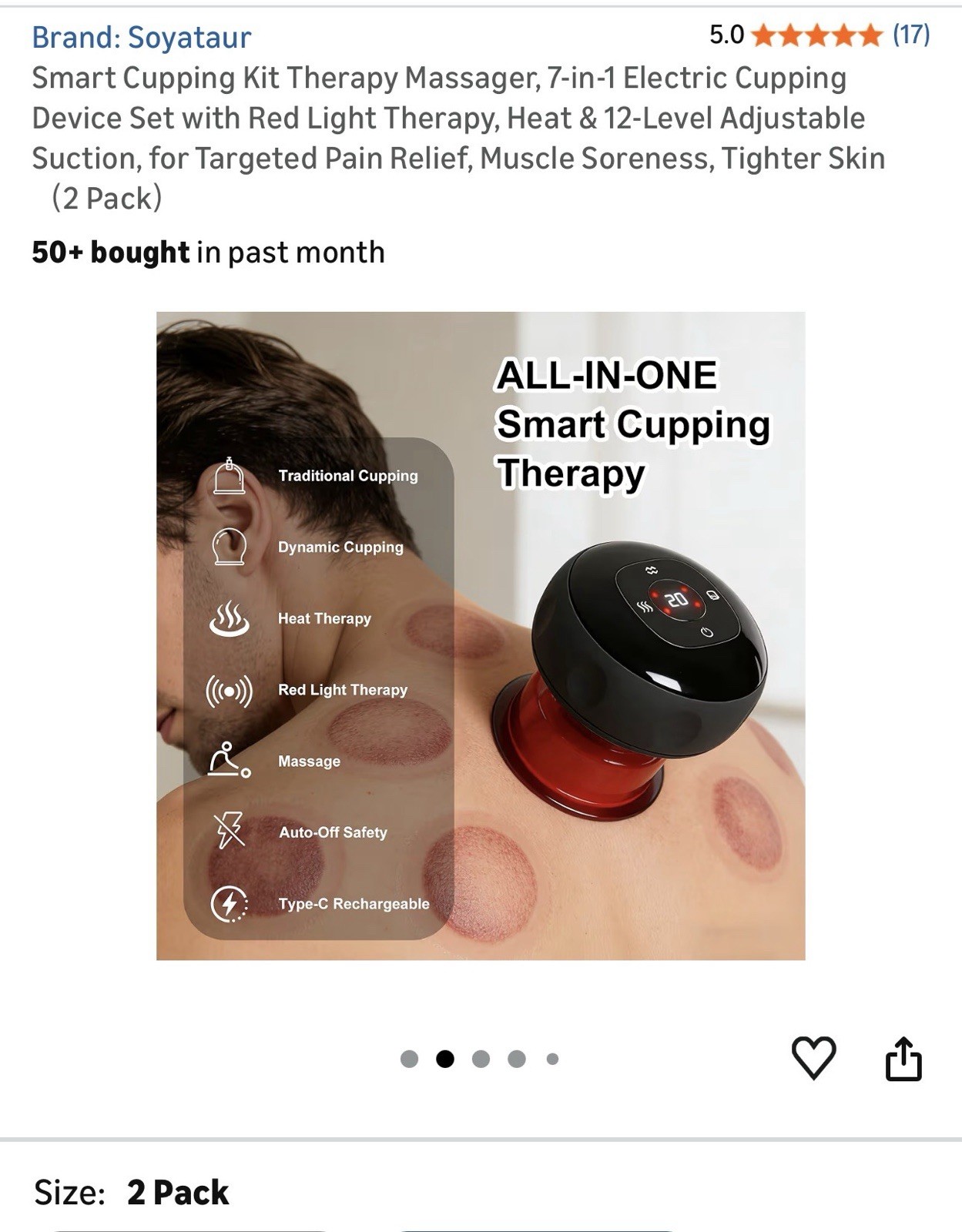 Smart Cupping Kit Therapy Massager, 7-in-1 Electric Cupping Device Set