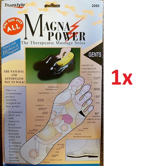 LOT of 1x or 2x MAGNA POWER Therapeutic Massage Soles Shoe Inserts For Men