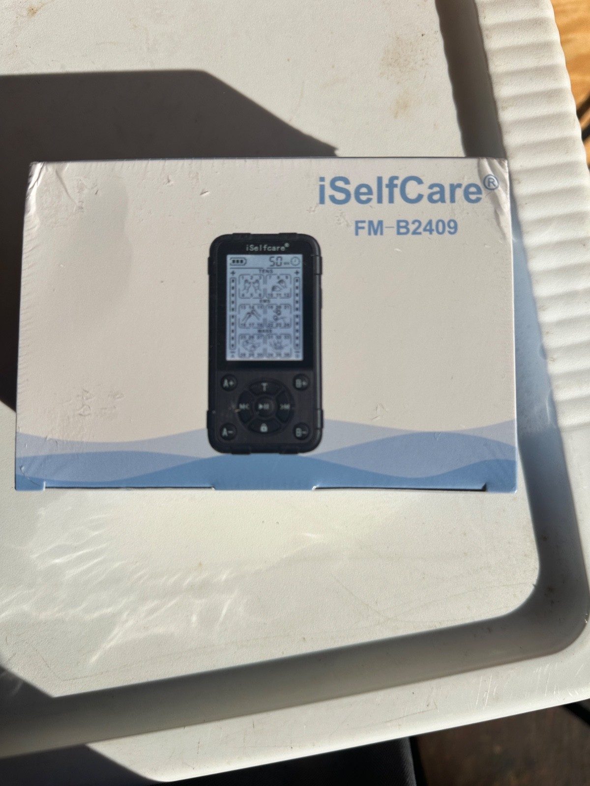 iSelfCare FM-B2409 TENS & EMS Muscle Stimulation & Pain Reliever Device SEALED