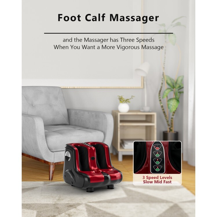 Heated Shiatsu Foot Calf Massager Machine Kneading Rolling With Heat Vibration