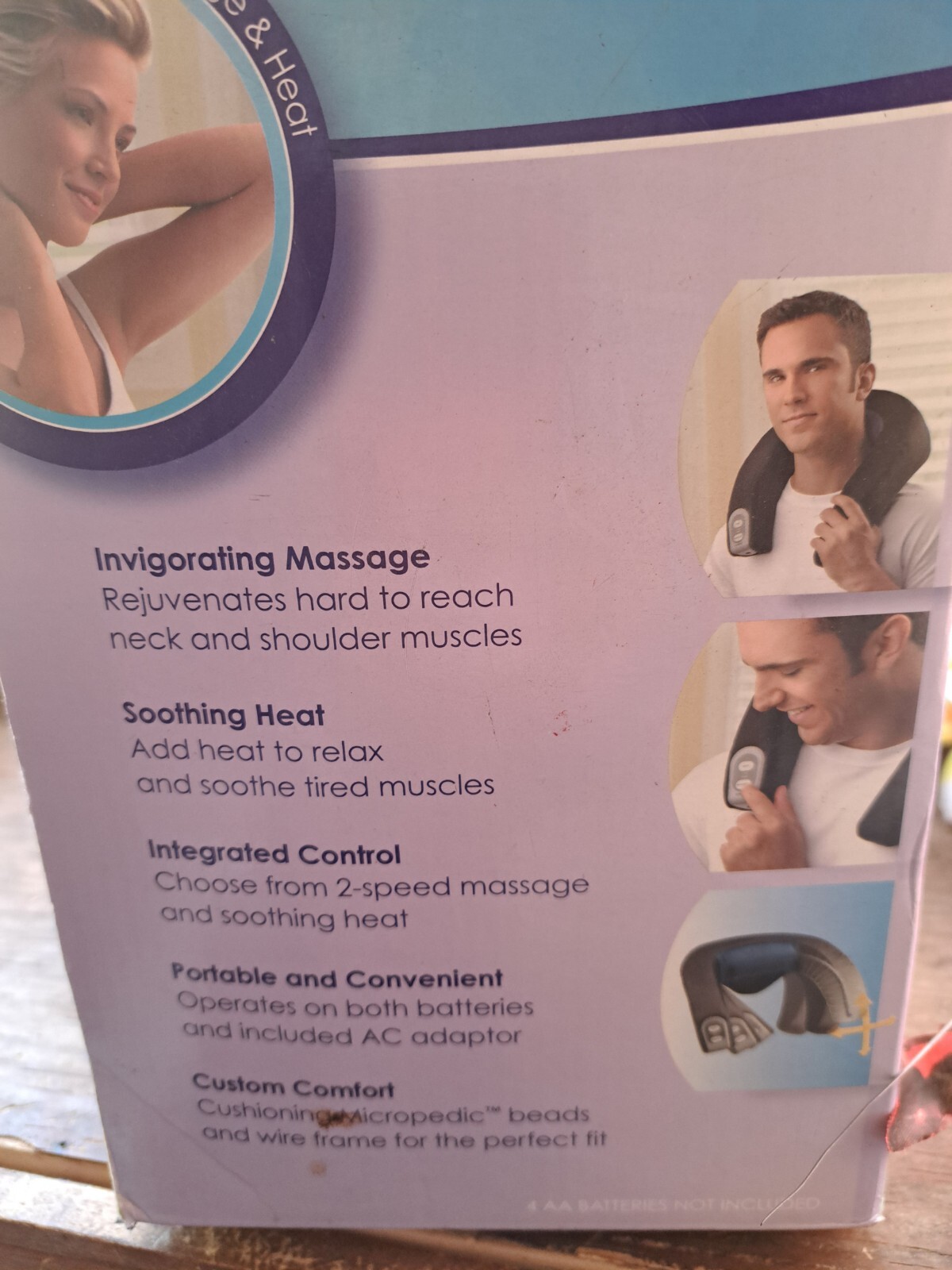 Homedics MASSAGER NECK & SHOULDER Vibrator with HEAT 2 Variable Speeds NMSQ-100