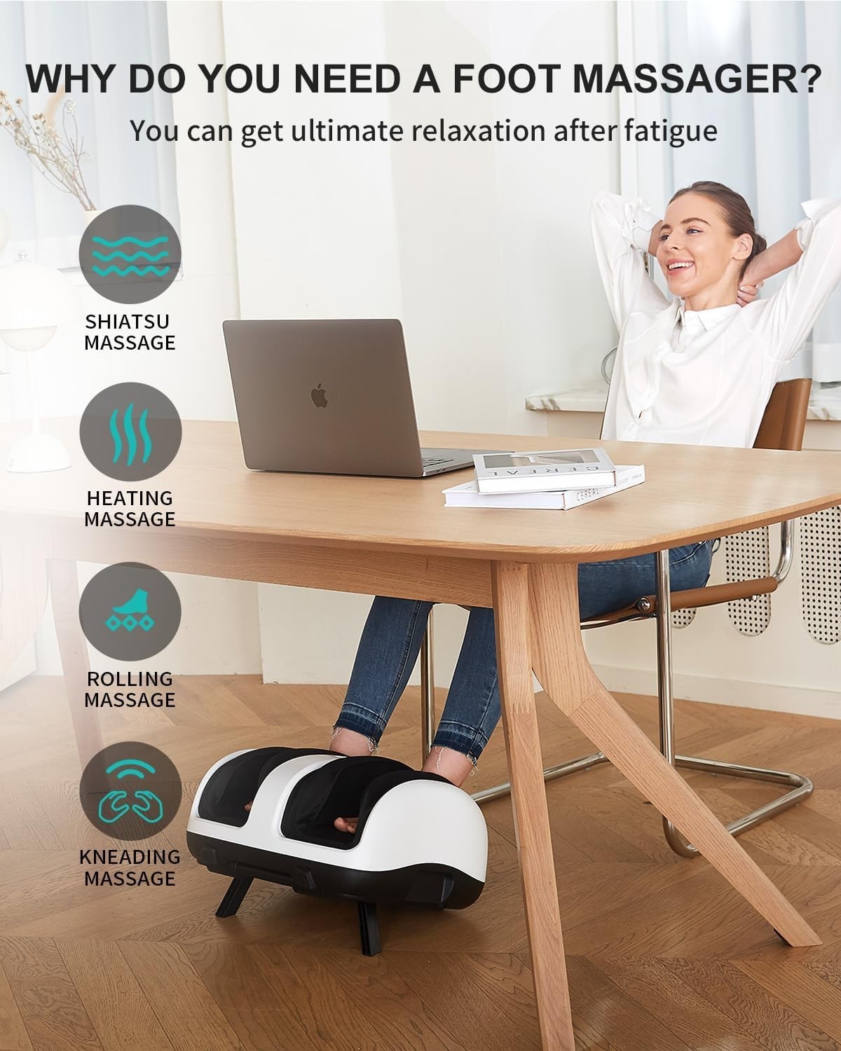 Nekteck Shiatsu NK-FLM01 Smart Therapy Massager for Feet, Calves and Arms