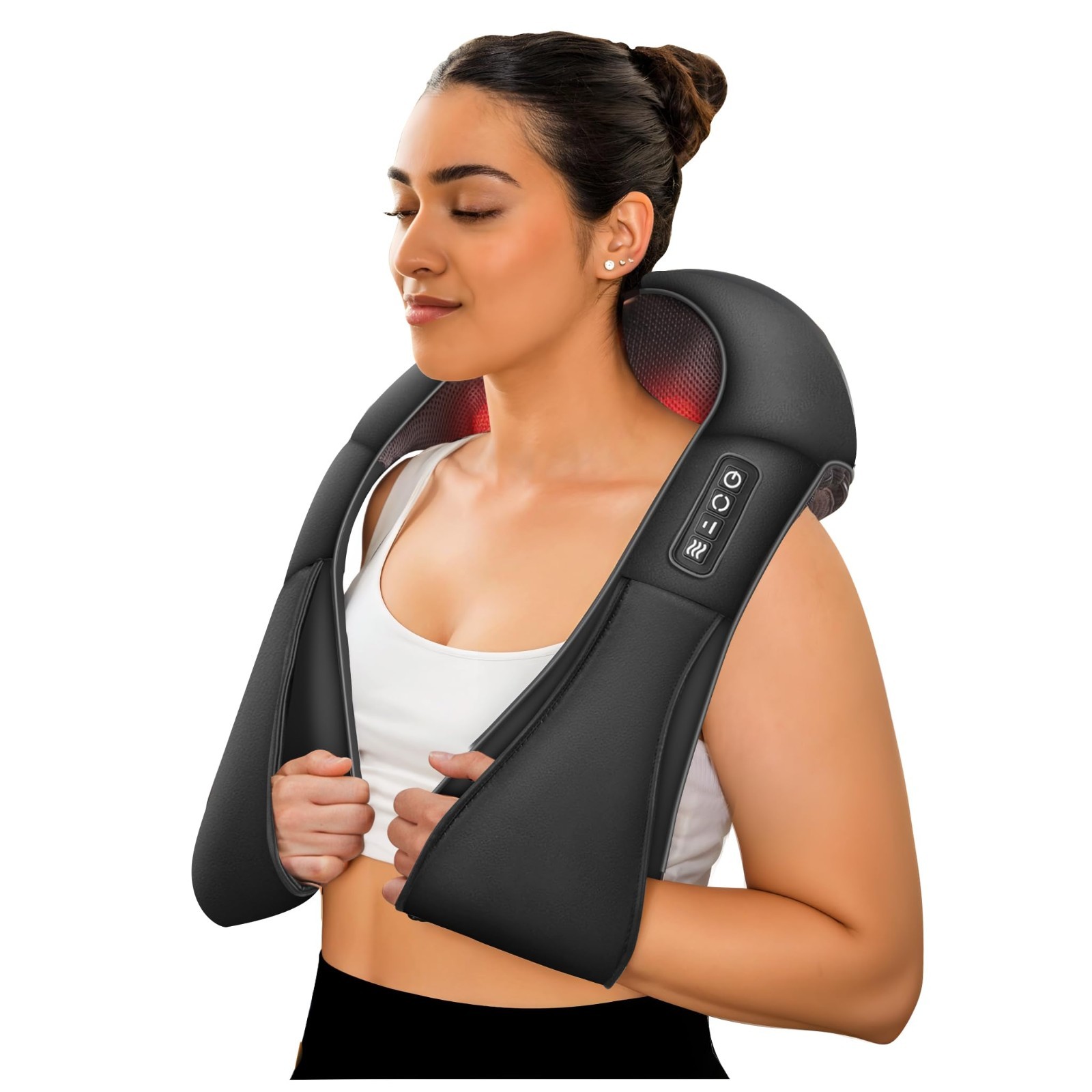 Shiatsu Neck & Shoulder Massager with Heat – Deep Kneading Massage Pillow for Re