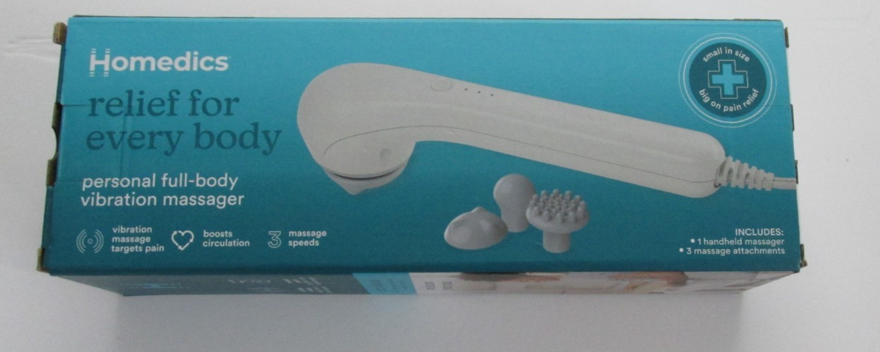 NEW Homedics Personal Full Body Vibration Massager 3 Speed 3 Attachments