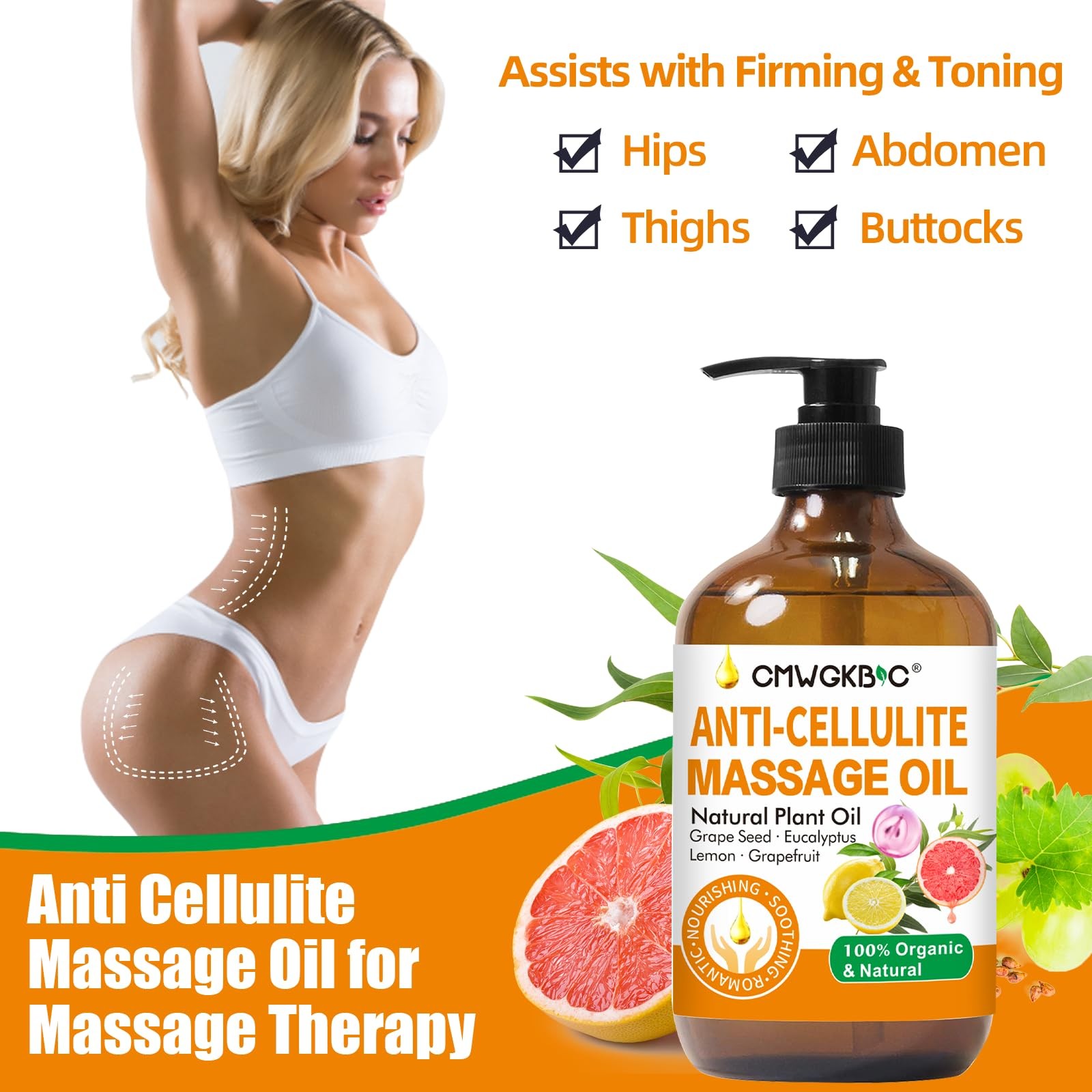Anti Cellulite Oil Massage for 6.8 Fl Oz (Pack of 1), A
