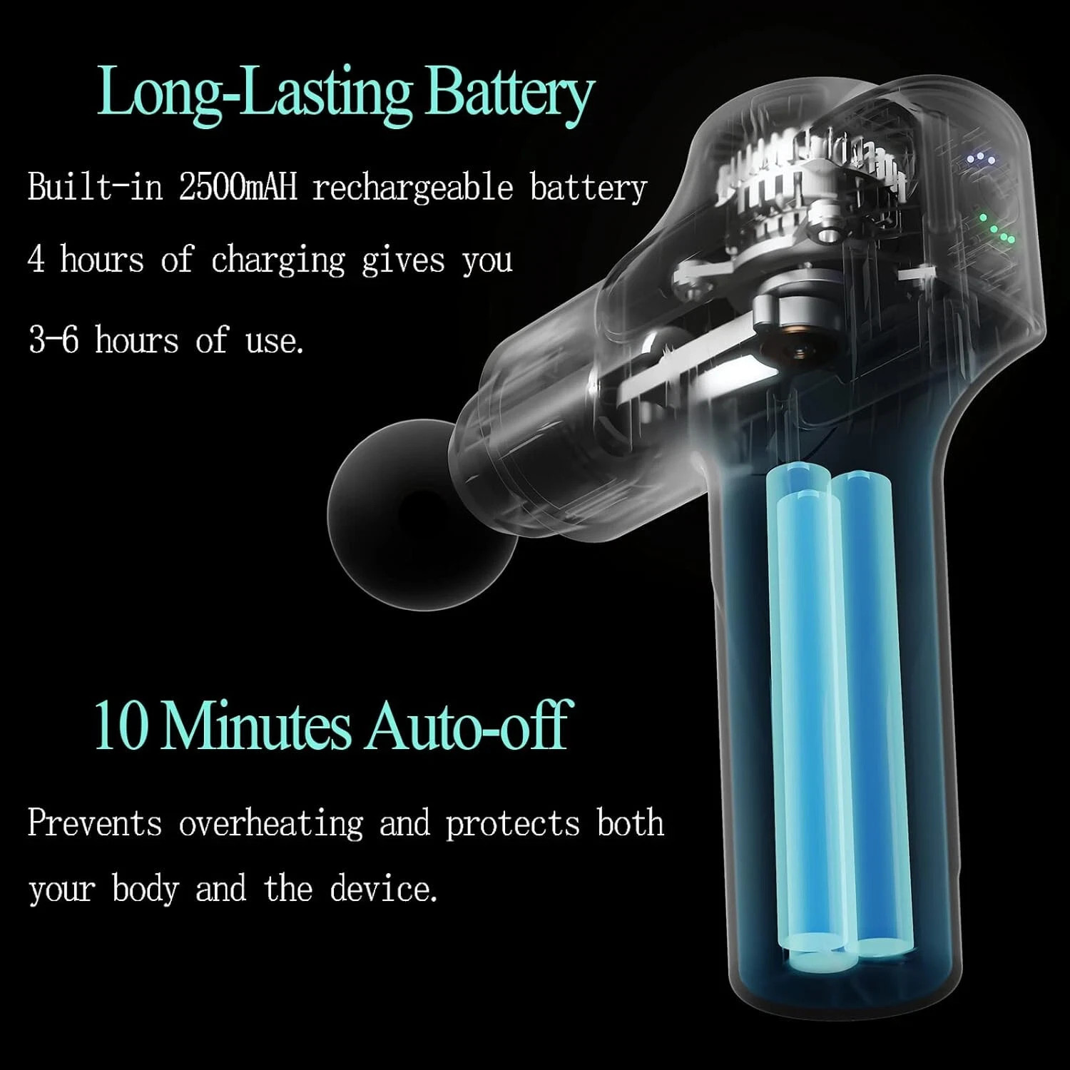 Fitness Gun 6 Speed 4 Heads Massage Gun Massager Muscle Vibrating Relaxing