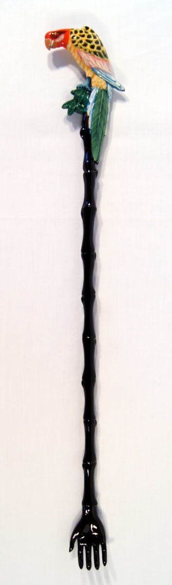 Hand Painted 18″ Backscratcher Back Scratcher Yellow Parrot 80P