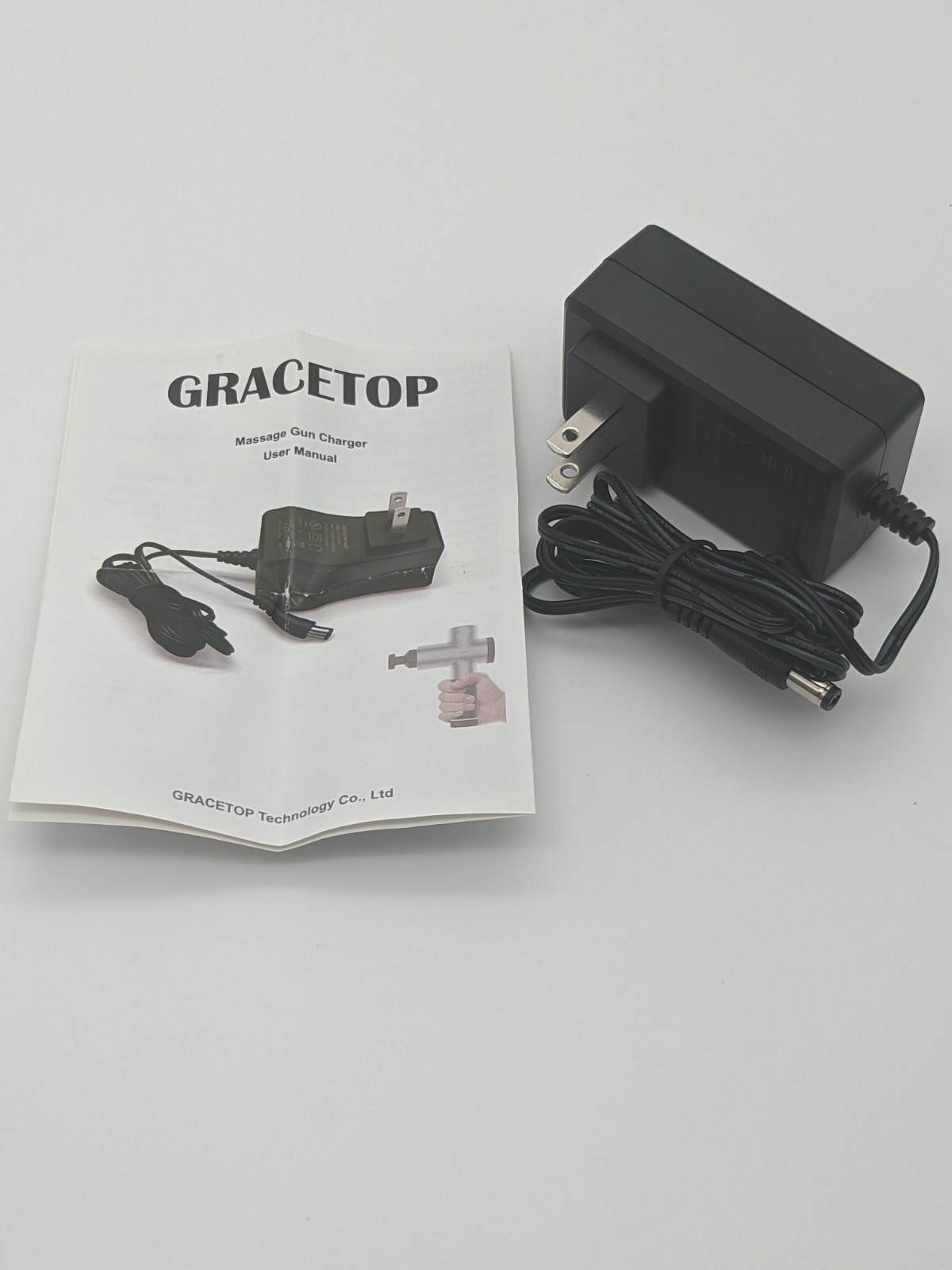 Gracetop Massage Gun Charger AC/DC 24V-25.2V Adapter w/ User Manual + Open Box