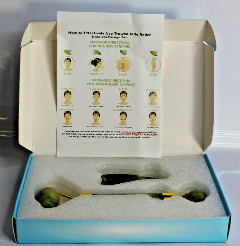 Jade Roller and Gua Sha Scraping Massage Tool By Truweo – Himalayan Anti-aging