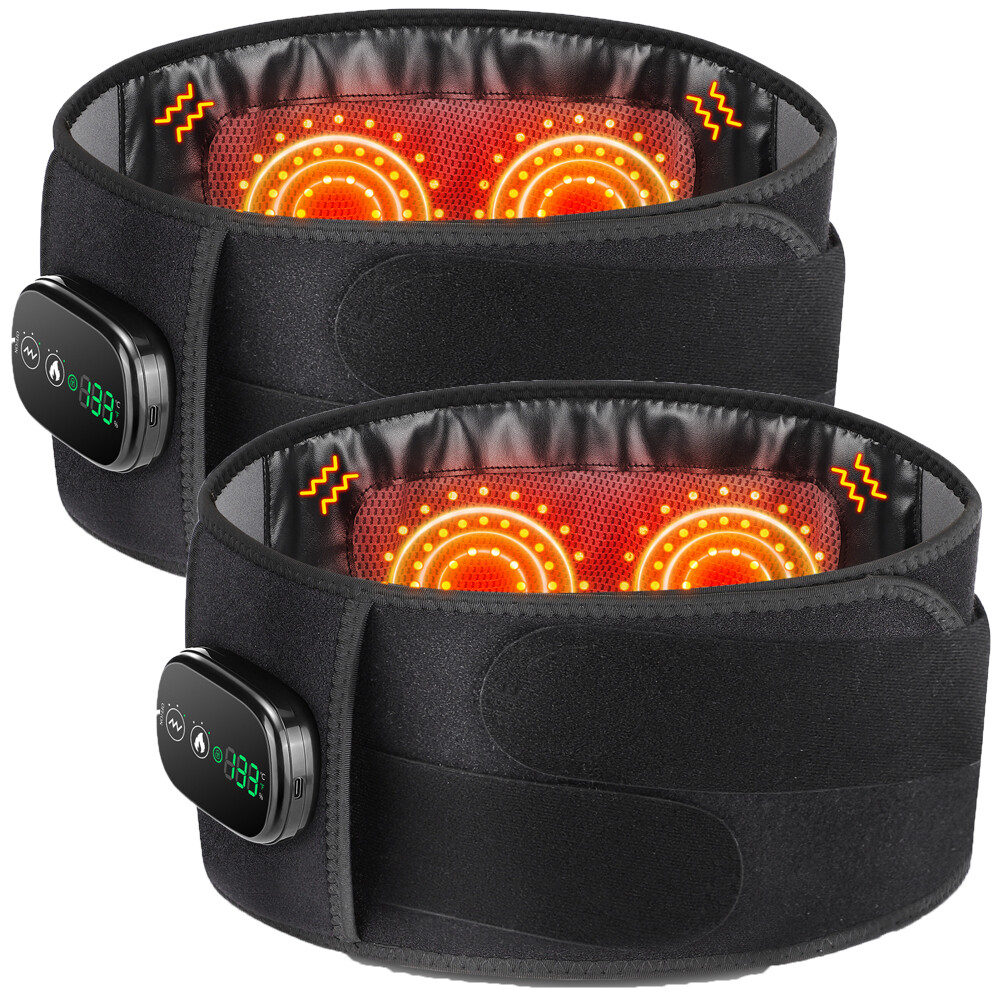 Cordless Electric Heated Waist Belt with Vibration Massager Lumbar Support Brace