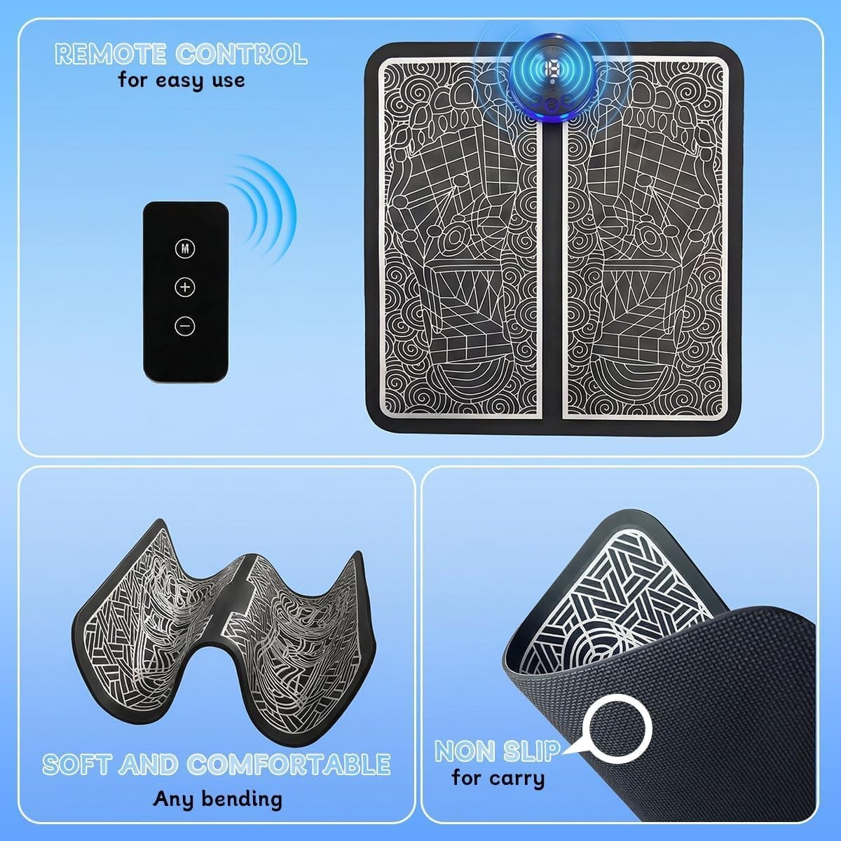 EMS Foot Massager Mat via LCD Display and Hand Remote Controller Personal Care