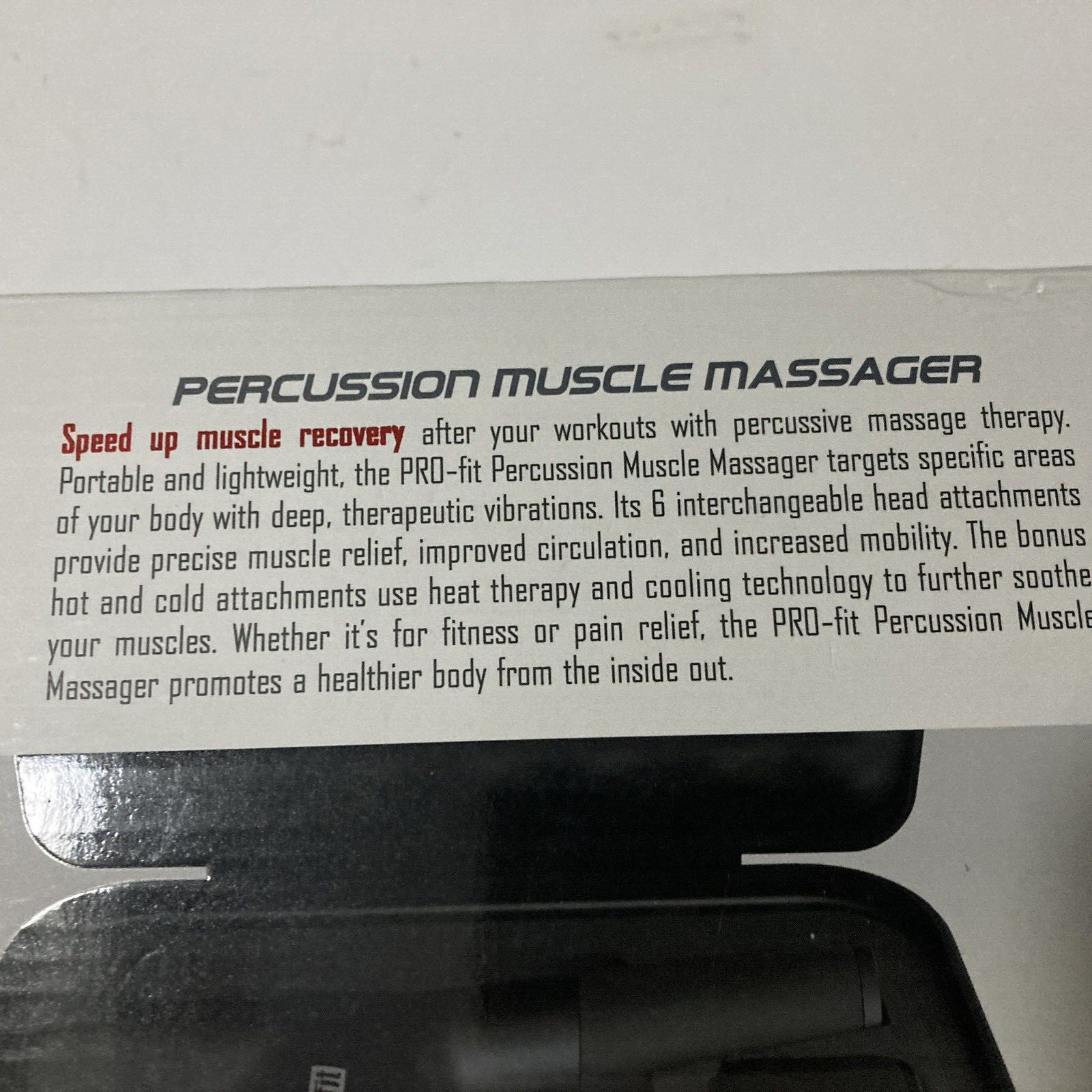PRO FIT Percussion Muscle Massager Heat/Cold Therapy BRAND NEW