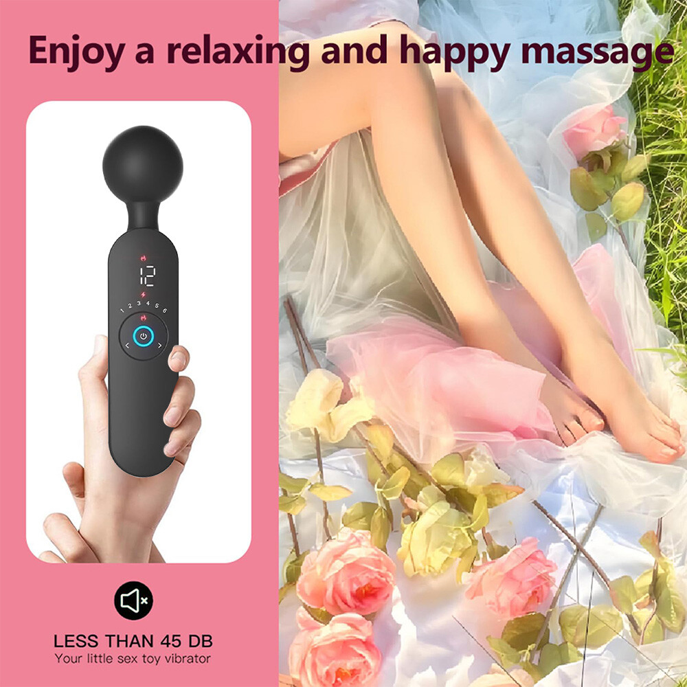 Women’s Wand Massager: 12 Modes, LED Display, USB Rechargeable & Discreet