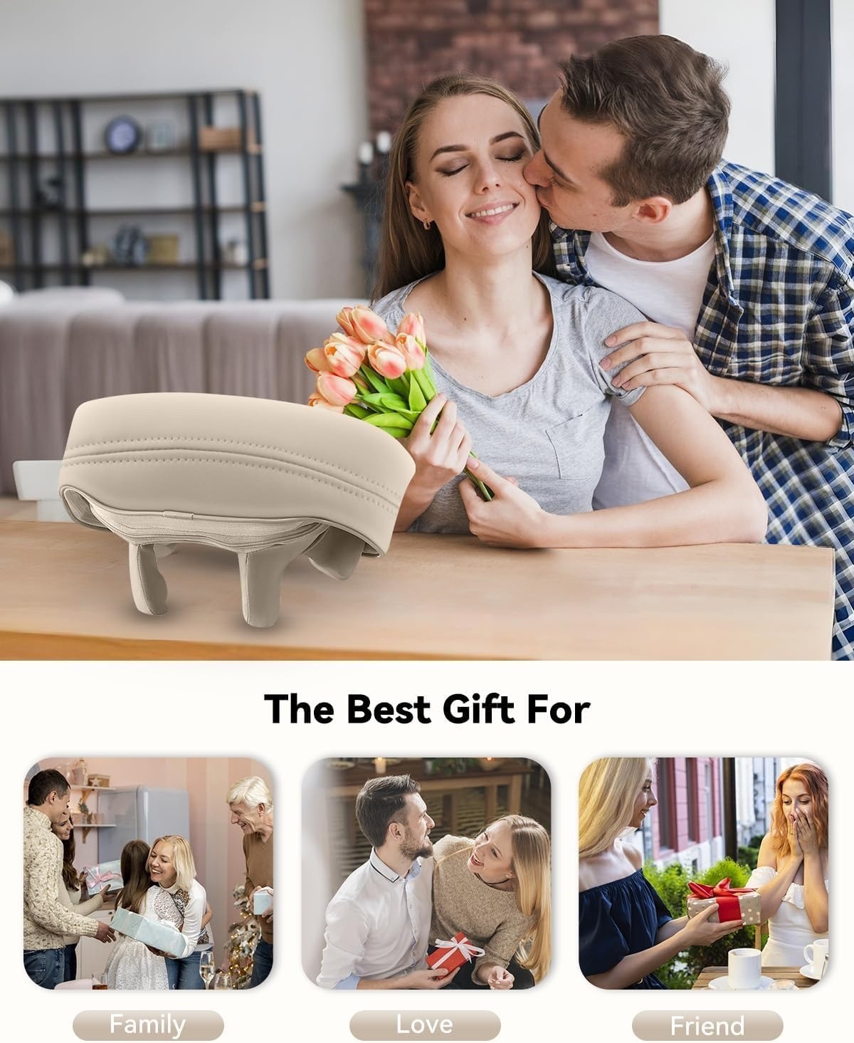 Masajeador de cuello inalámbrico con calor, almohada Shiatsu para la espalda NEW