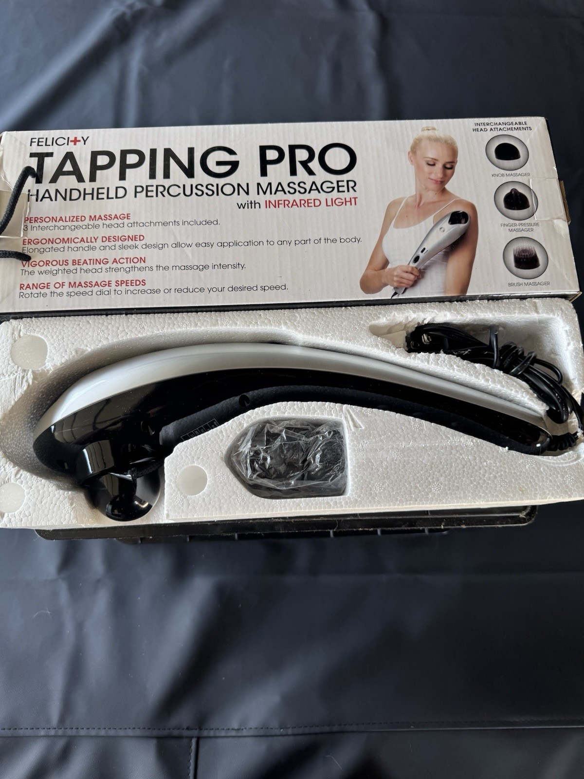 Felicity Tapping Pro Handheld Percussion/Tapping Massager Infrared, 3 Heads