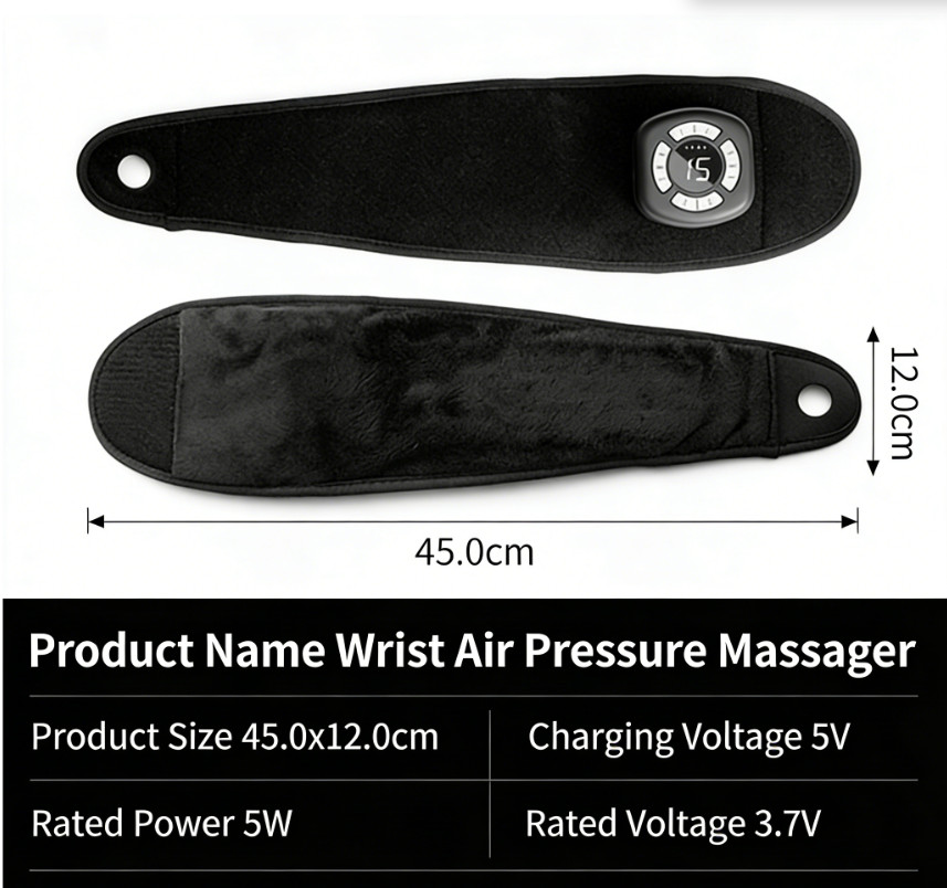 Cordless Hand Wrist Massager with Air Pressure Kneading for Office Home Sports