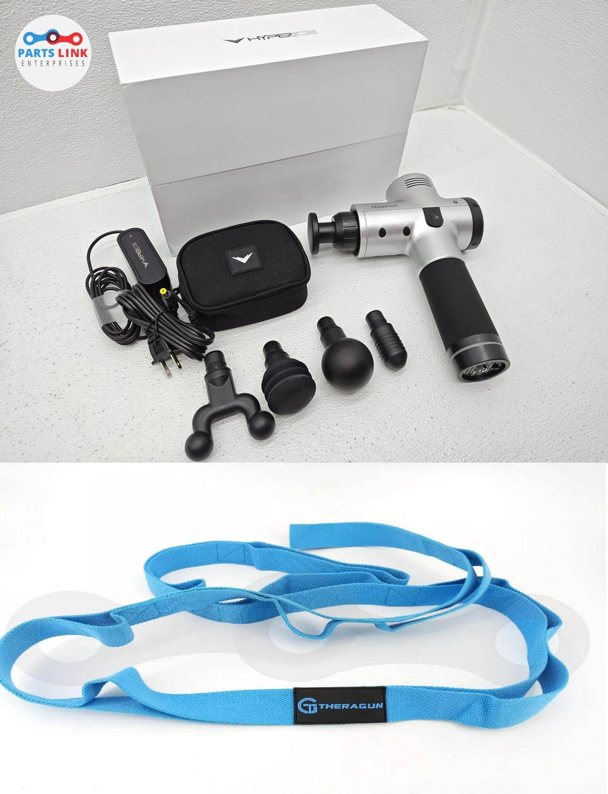 Hyperice Hypervolt Silver Bluetooth Percussion Massage Gun Device With Strap
