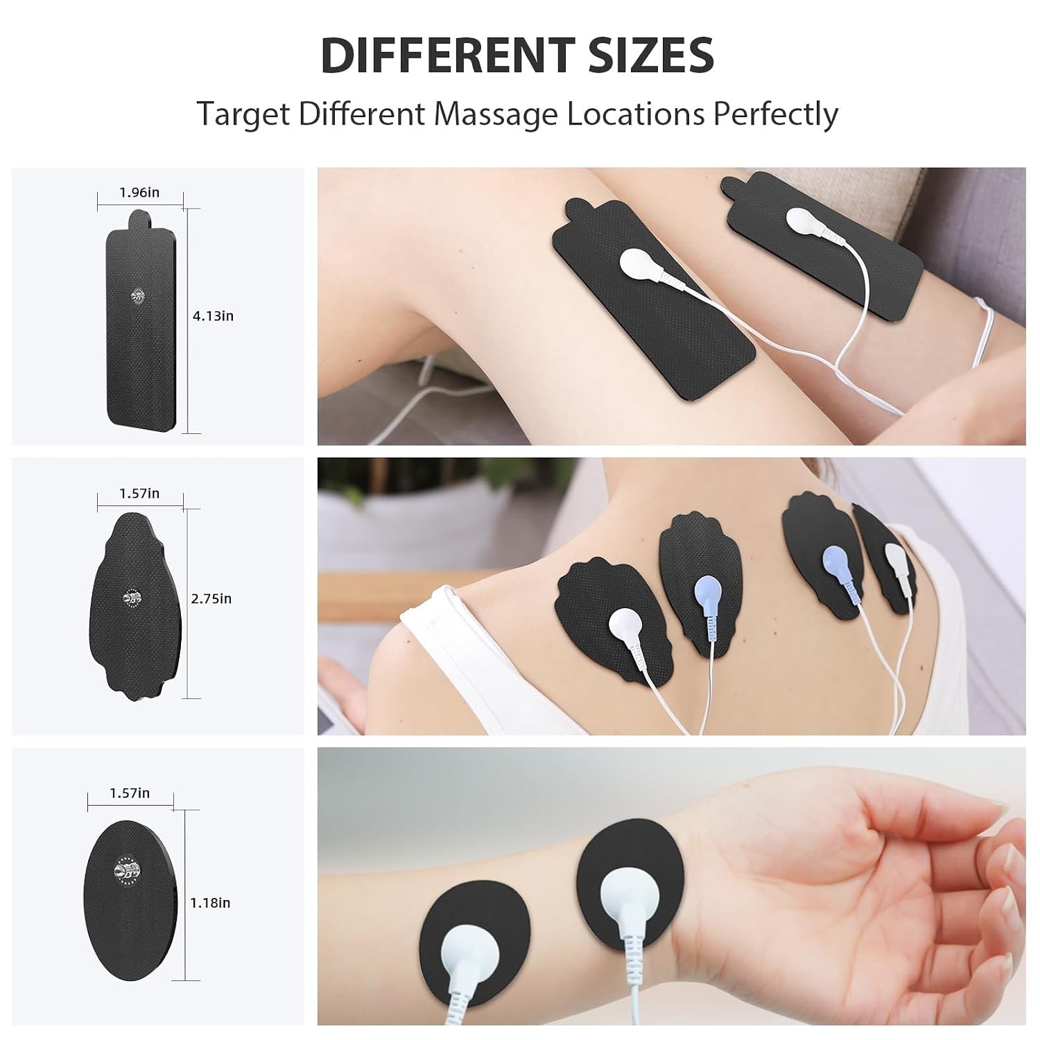 TENS Unit Electrode Pads NURSAL 20 Pack 3.5mm Snap EMS Replacement Pads for Elec