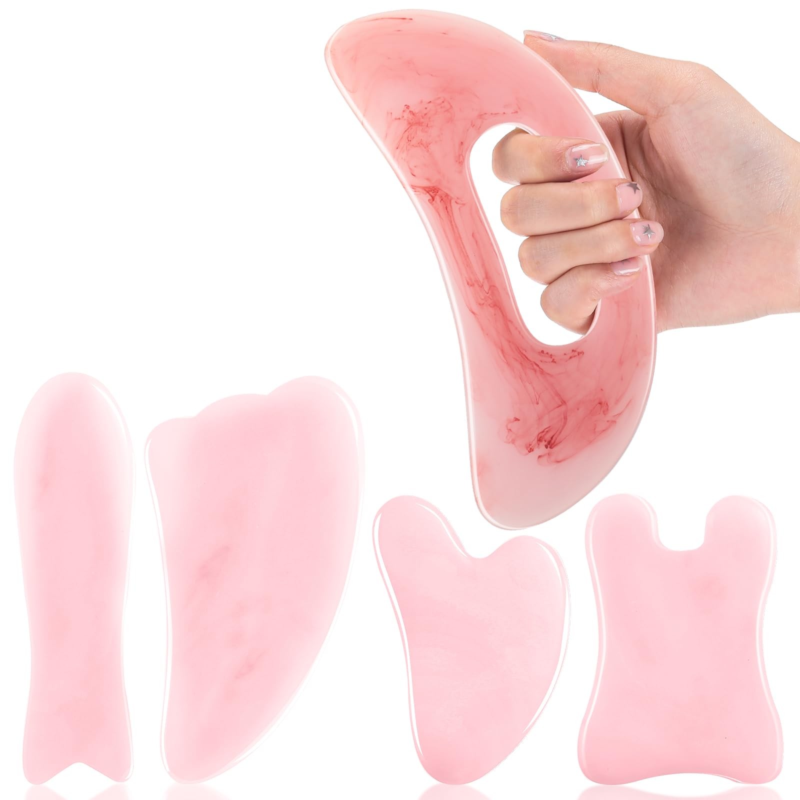 5 Pcs Gua Sha Facial Tools Set for Face Back Neck Leg Body Scraping