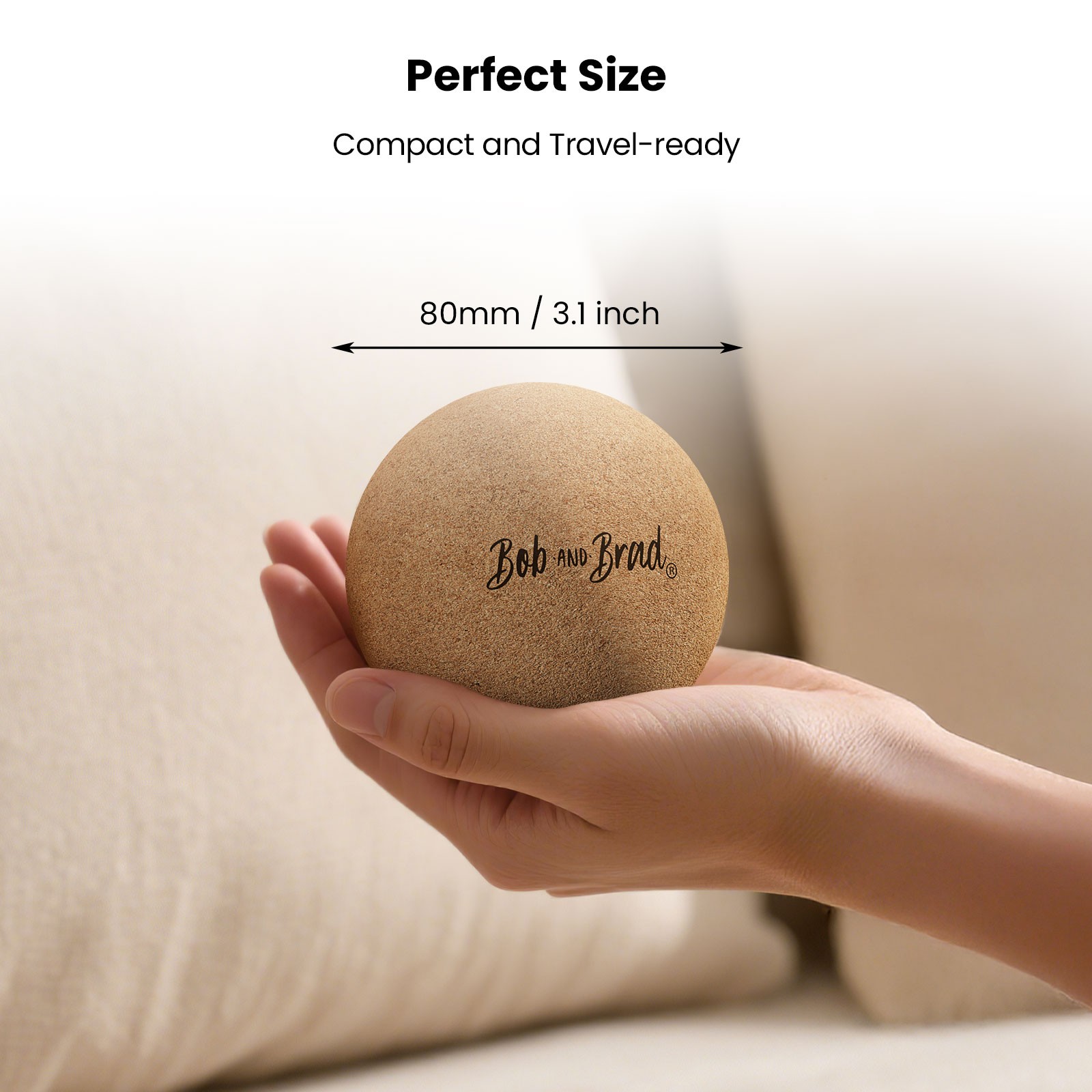 Bob and Brad 2PCS Cork Massage Balls Physical Massage Lacrosse Ball Set for Yoga