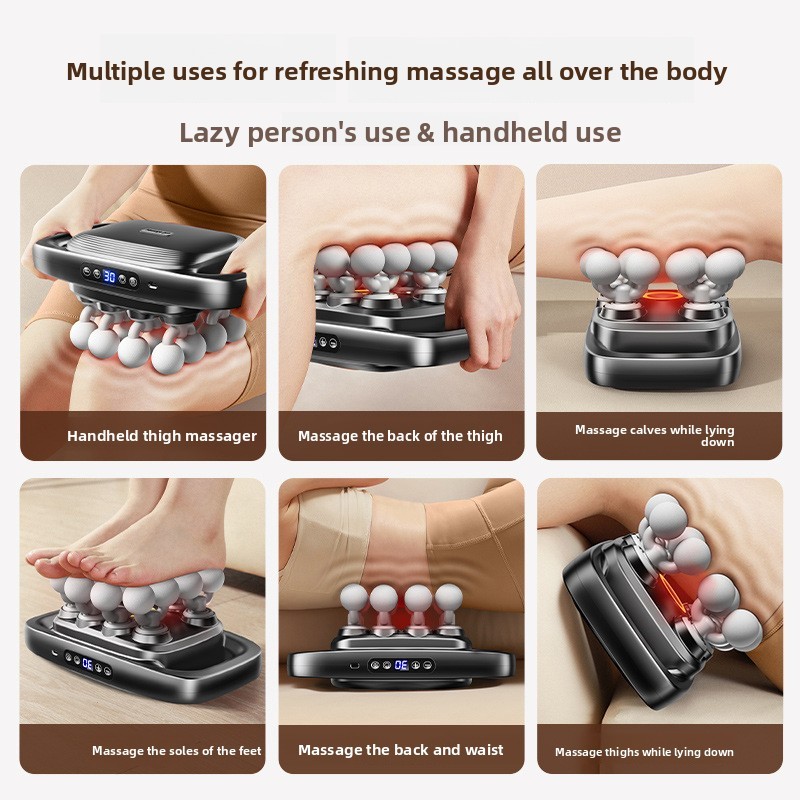 S10 Gray Massage Gun 20/16 Heads Large LCD Deep Tissue Percussion Massager