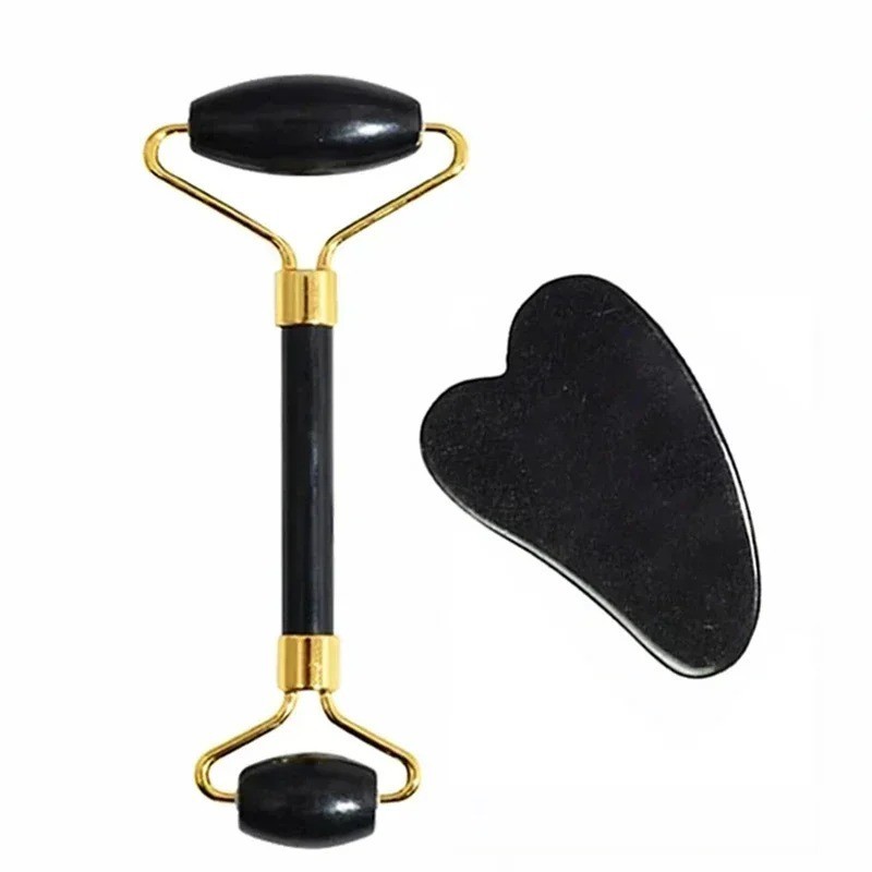 Natural Jade Roller Face Gua Sha Natural Stone Body Neck Massager Acupoint Eye C