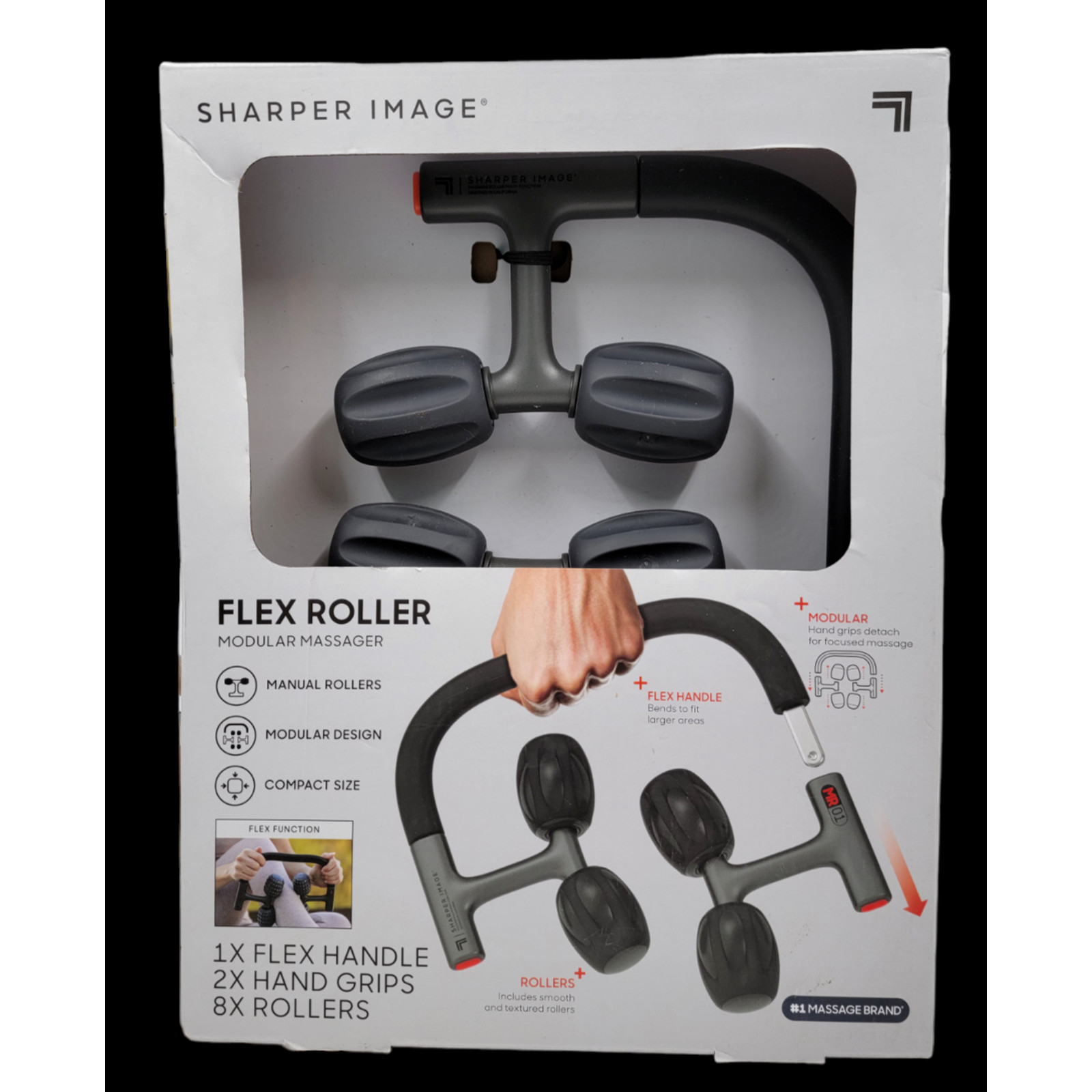 Sharper Image Flex Body Massage Roller Modular Multi Function Massager Kit Full