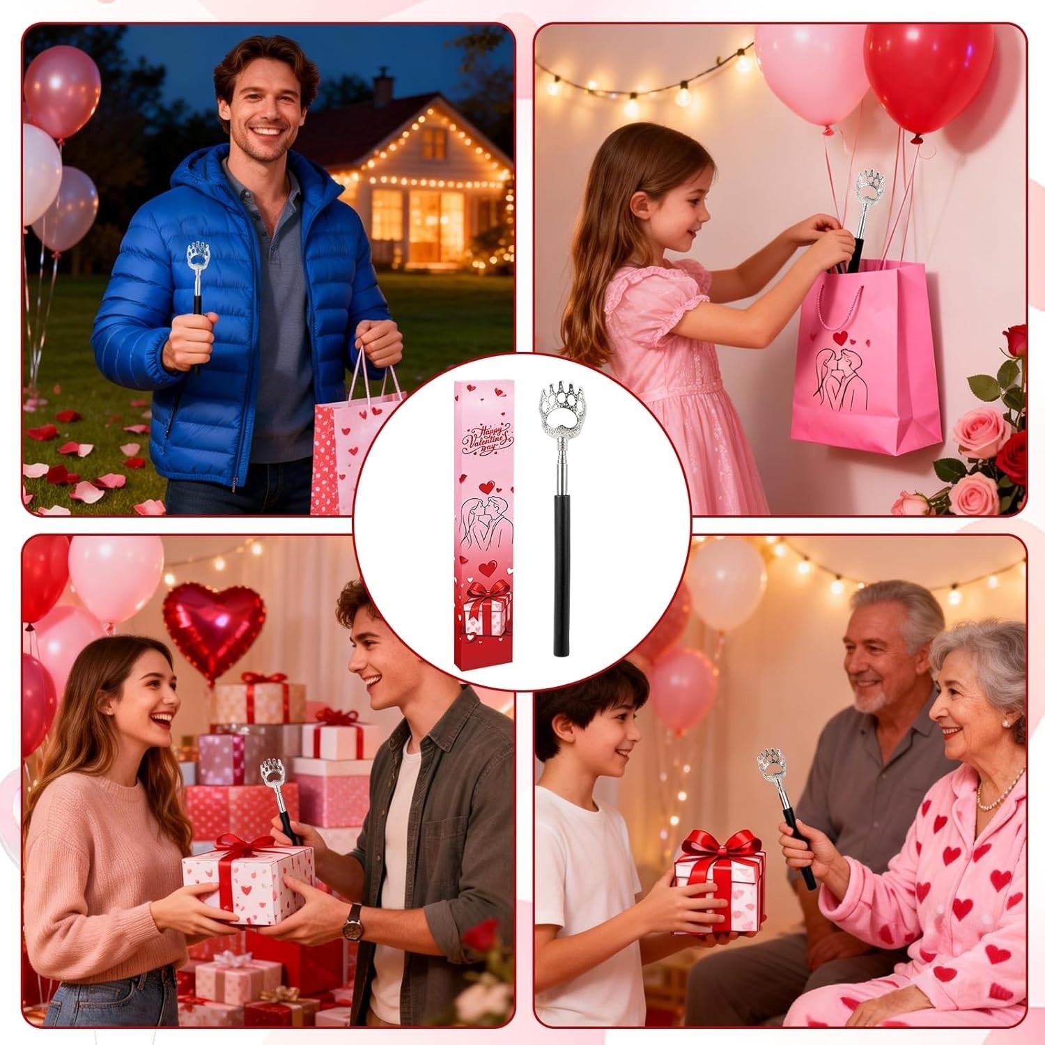 WOVTE Extendable Back Scratcher Valentine Gift for Him Her Family