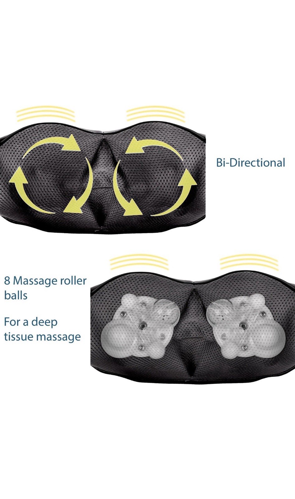 InvoSpa Shiatsu Back Shoulder and Neck Massager with Heat – Deep