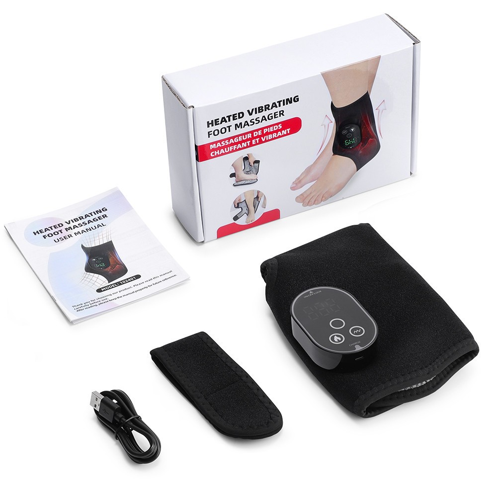 Electric Foot Ankle Massager Relieve Ankle Pain 6 Heat Levels, 3 Vibration Modes