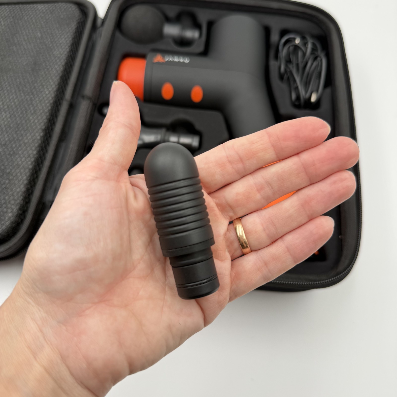 JAWKU Muscle Blaster V2 Percussion Massage Gun Massager 5-Speed 4 Heads Orange