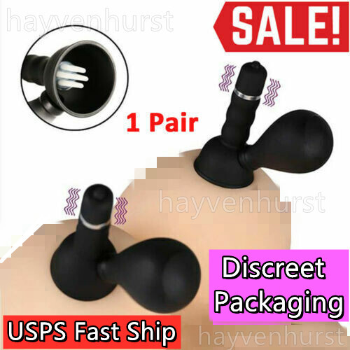 Pair Enhancer Sucker Women Breast Nipple Clamps Sucker Pump Vibrating Massager