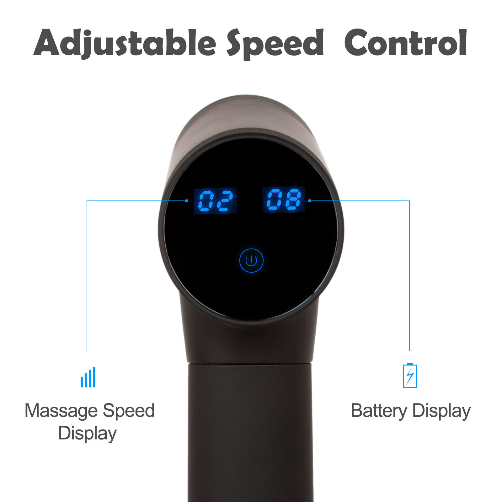 6 Speed LCD Massage Gun Deep Tissue Percussion Massager Muscle Vibrating Relax