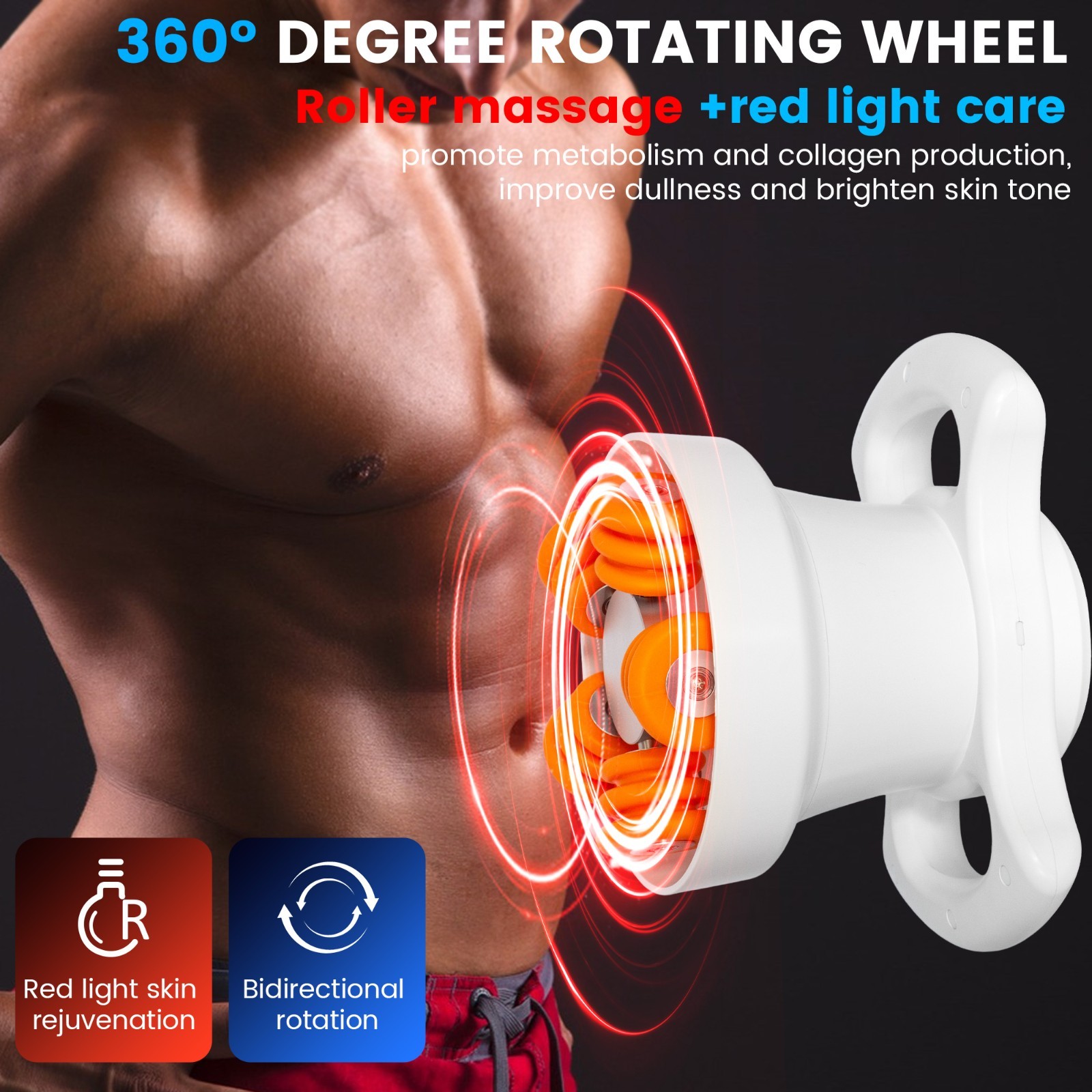 MYOSLIM 360° Rotating Body Roller Massager Muscle Toning Slimming Therapy Device