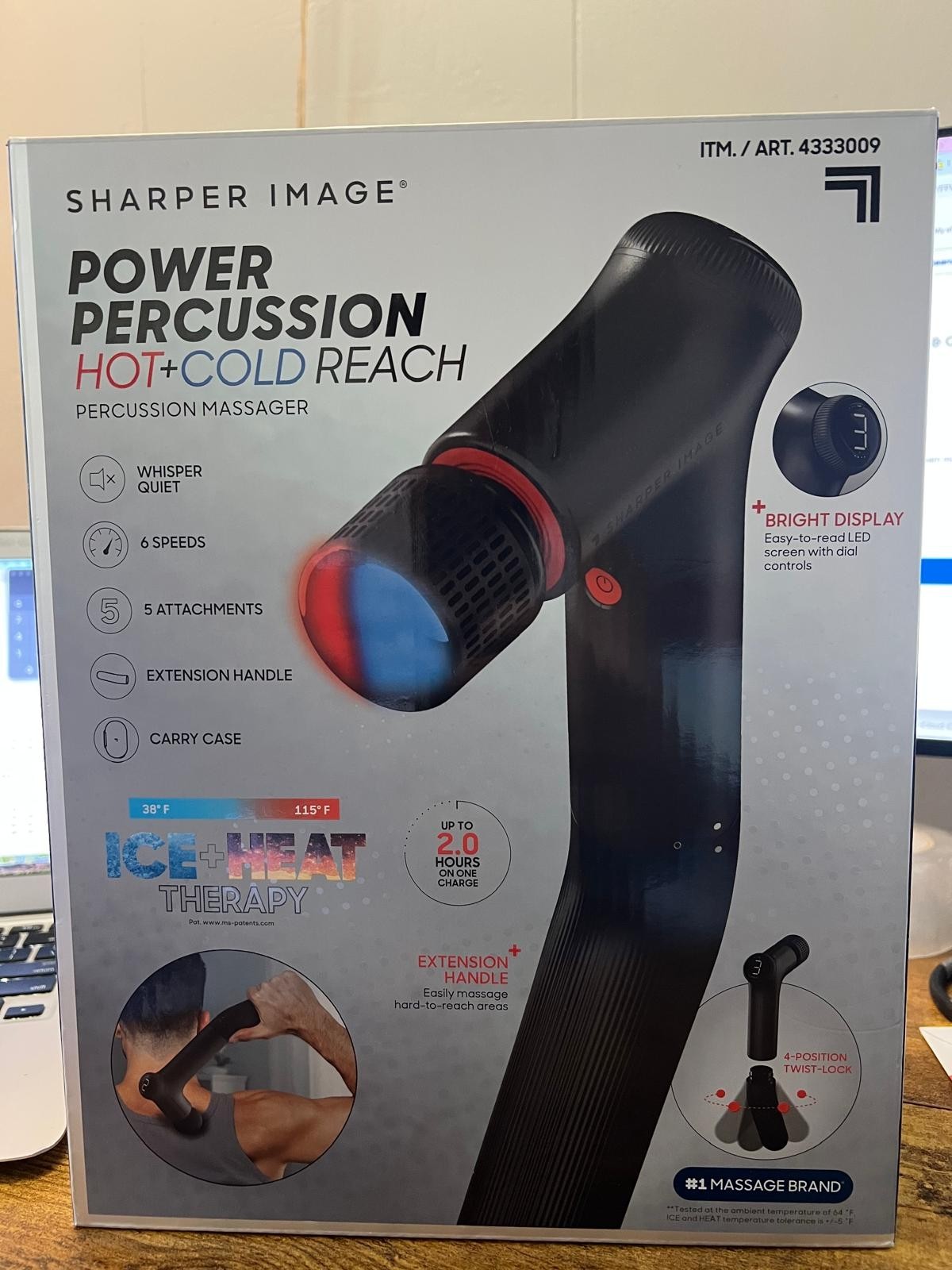 Sharper Image Power Percussion Hot & Cold Reach Percussion Massager New open box