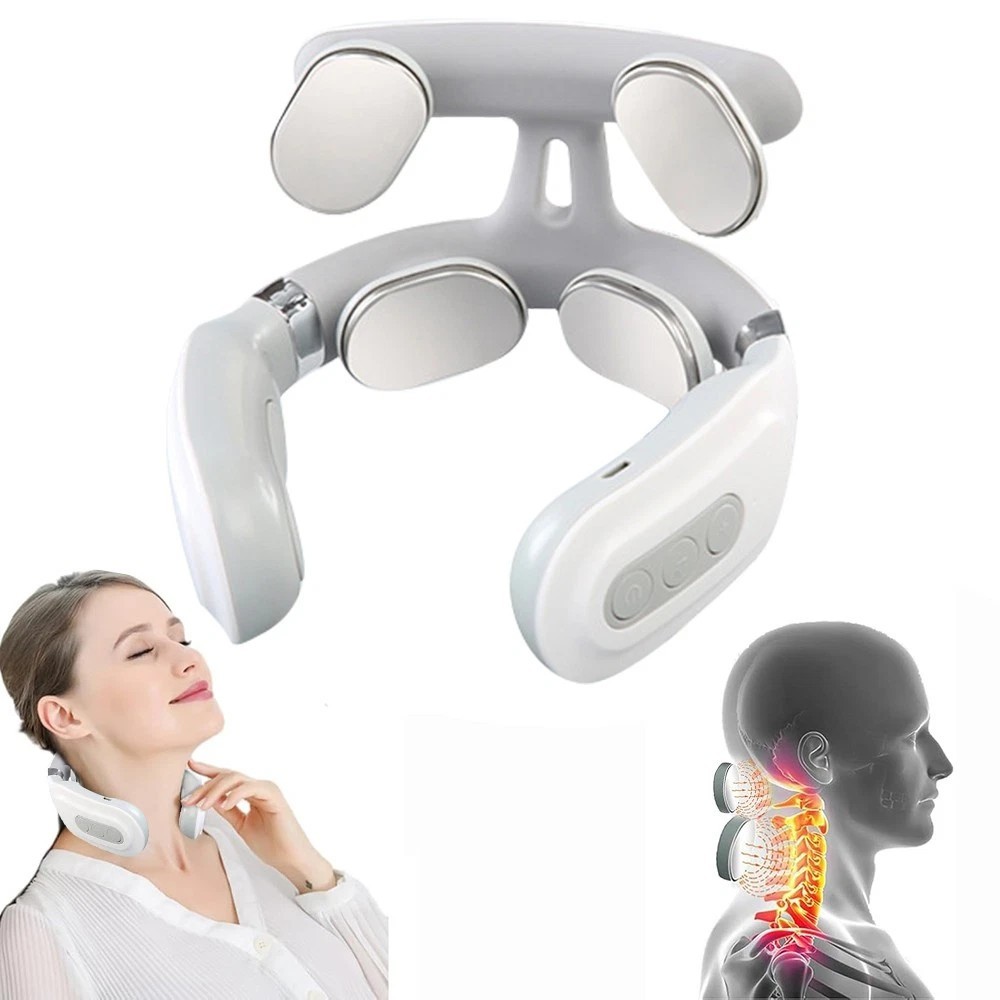 Electric Cervical Neck Massager Smart Pulse Shoulder Pain Relief Rechargeable