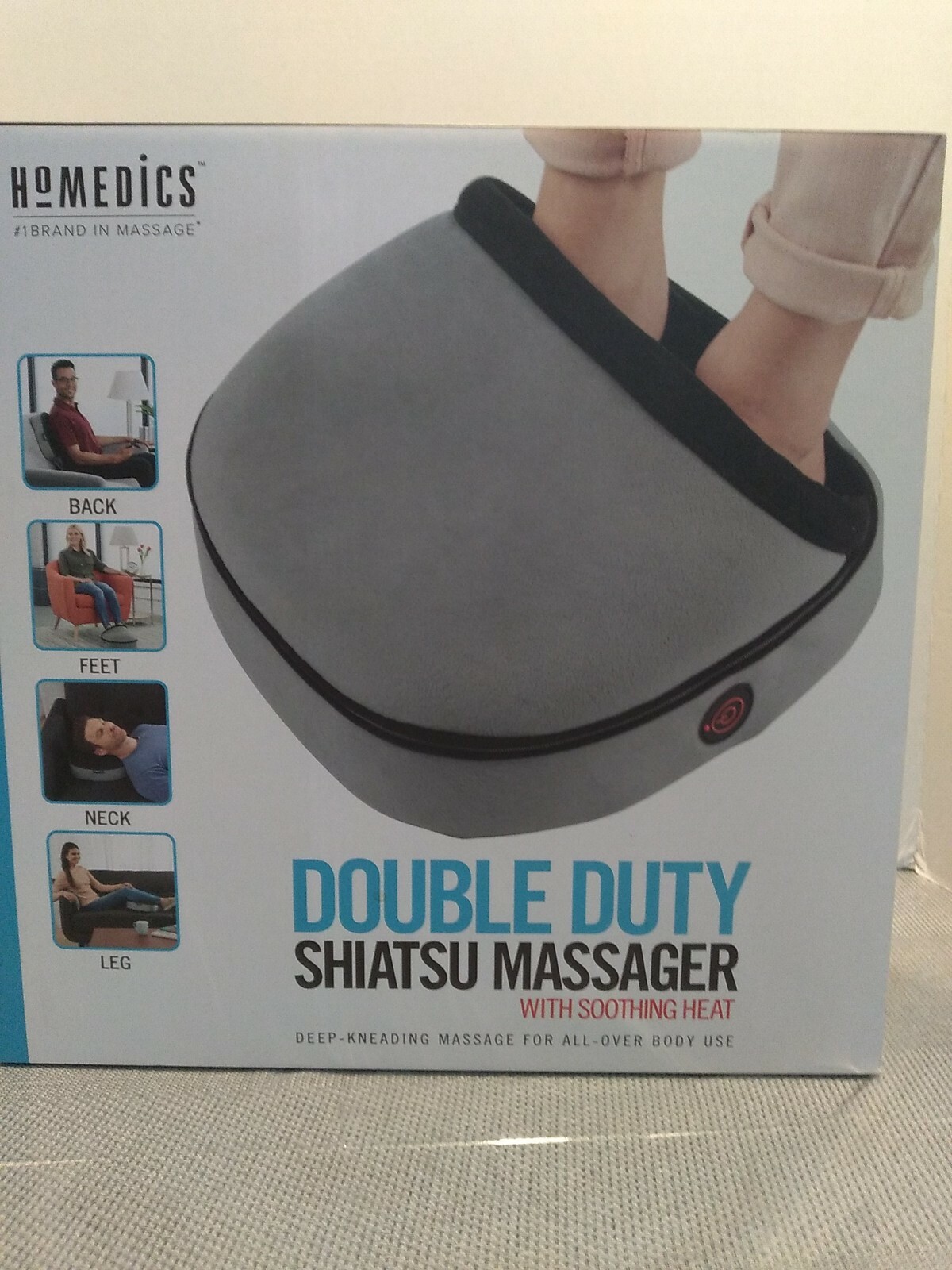 Homedics Double Duty Shiatsu Massager w/ Soothing Heat. Feet, Back, Neck & Legs