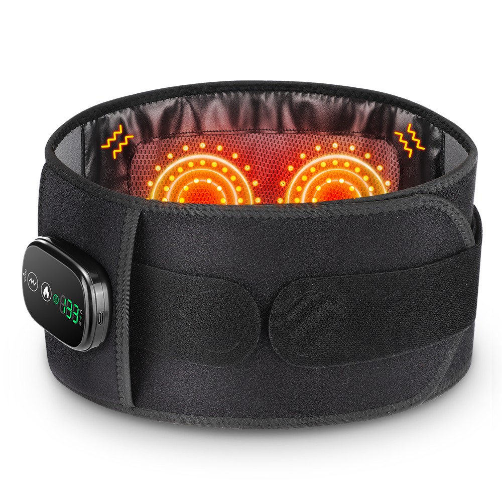 1-4x HEATED MASSAGE SUPPORT BRACE Heated Waist Massage Belt Red Light 5 Heating