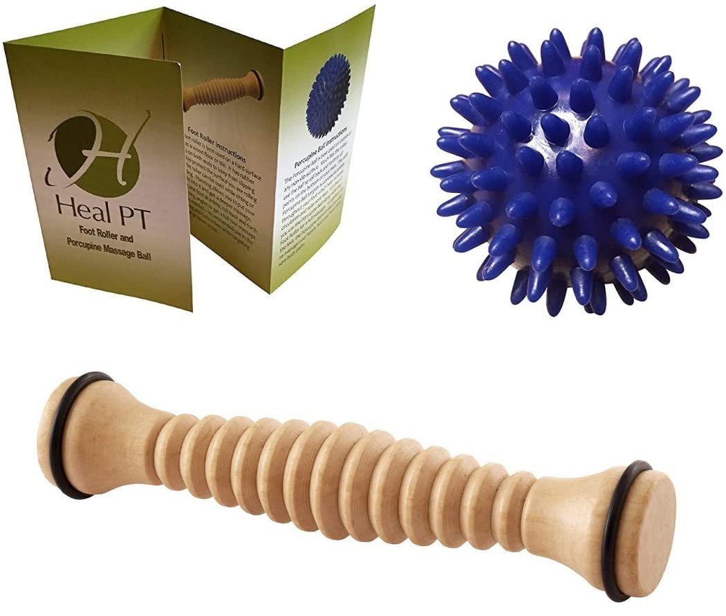 HealPT Foot Massage Roller for Plantar Fasciitis Relief 2 Piece Set, Blue