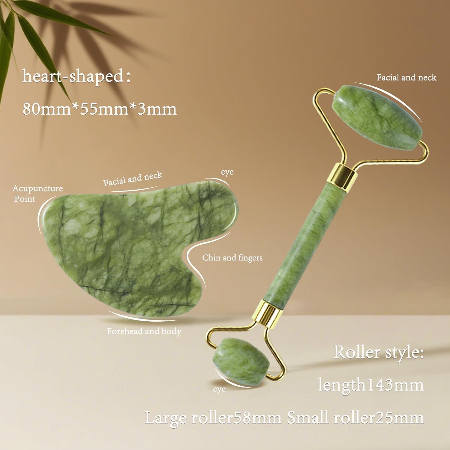 Jade Roller Gua Sha Tools – Nature Gua Sha Facial Tool Skin Tightening Face